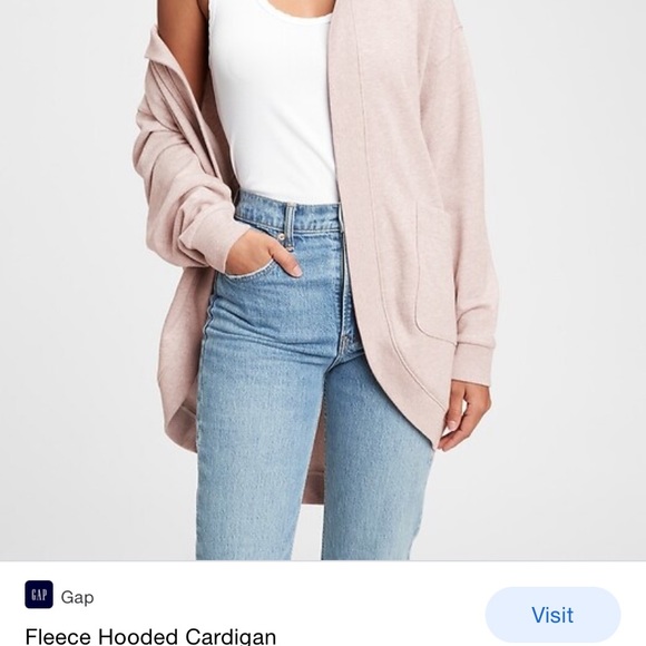 Gap Hooded Fleece Cardigans Med Tall - Picture 3 of 4